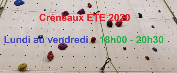 Créneaux ETE 2020